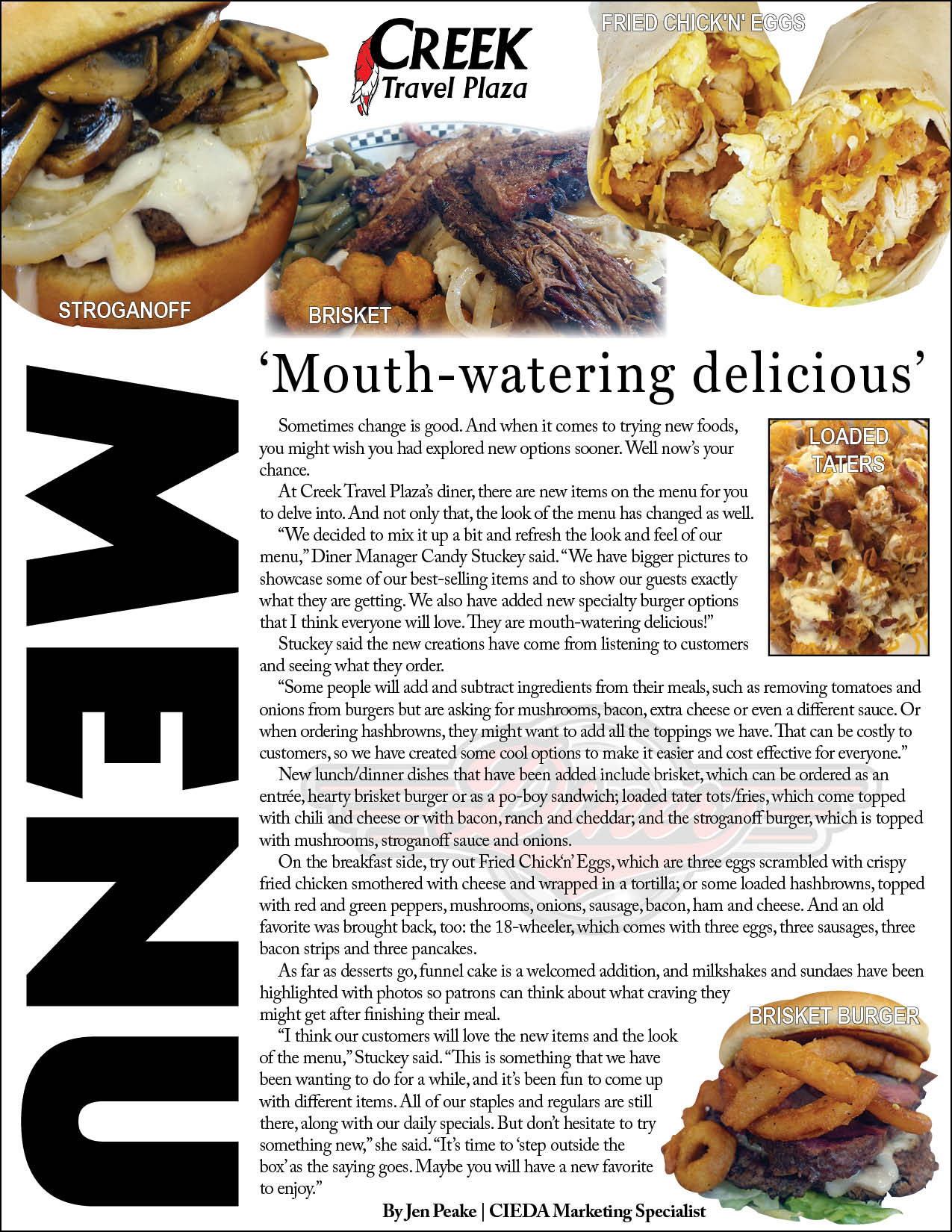 Small picture of an article titled: New Menu