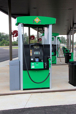 Images of the Gas Pumps at Creek Travel Plaza