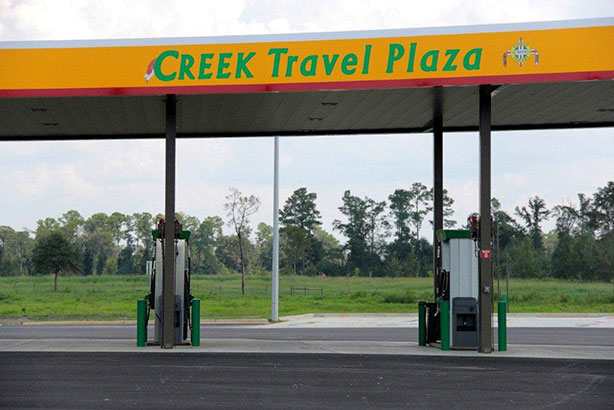 Images of the Gas Pumps at Creek Travel Plaza